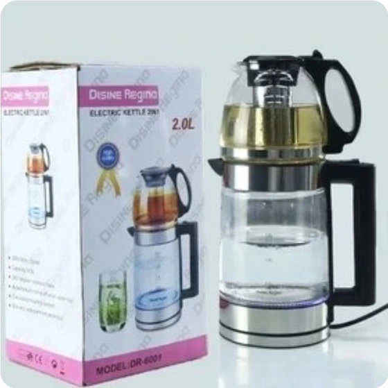 چای ساز دسینی مدل DR-6001 کتری ۲ لیتری قوری ۱ لیتری با فیلتر استیل