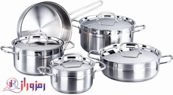 سرویس قابلمه استیل کرکماز مدل Alfa A1660 ظرفیت ۹ پارچه