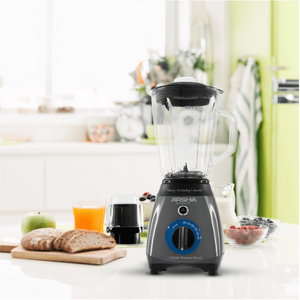 مخلوط‌کن و آسیاب دوکاره 700 وات مشکی عرشیا مدل BL106-2176