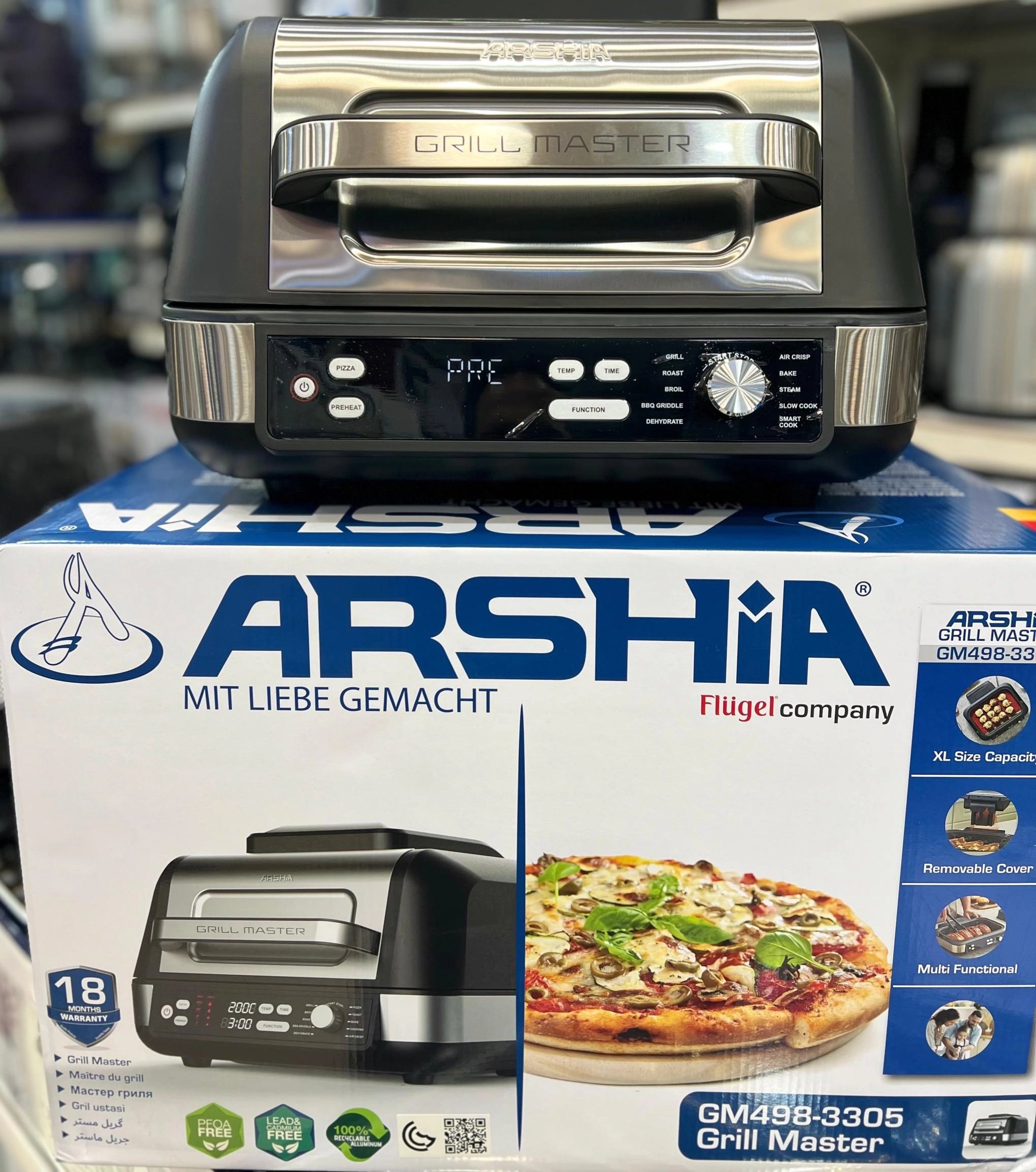 گریل چند کاره عرشیا مدل GM498-3305 با بدنه استیل